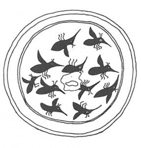 Pot decorated with mosquitoes from the 13th century